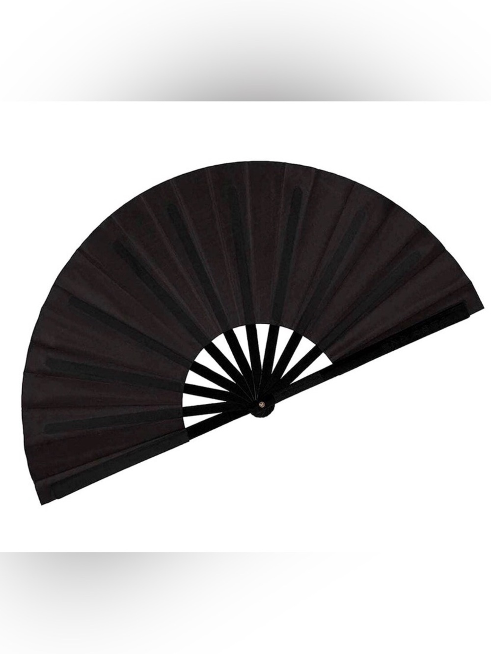 Black Folding‎ Hand Fan set of 2 oversized fan black umbrella material